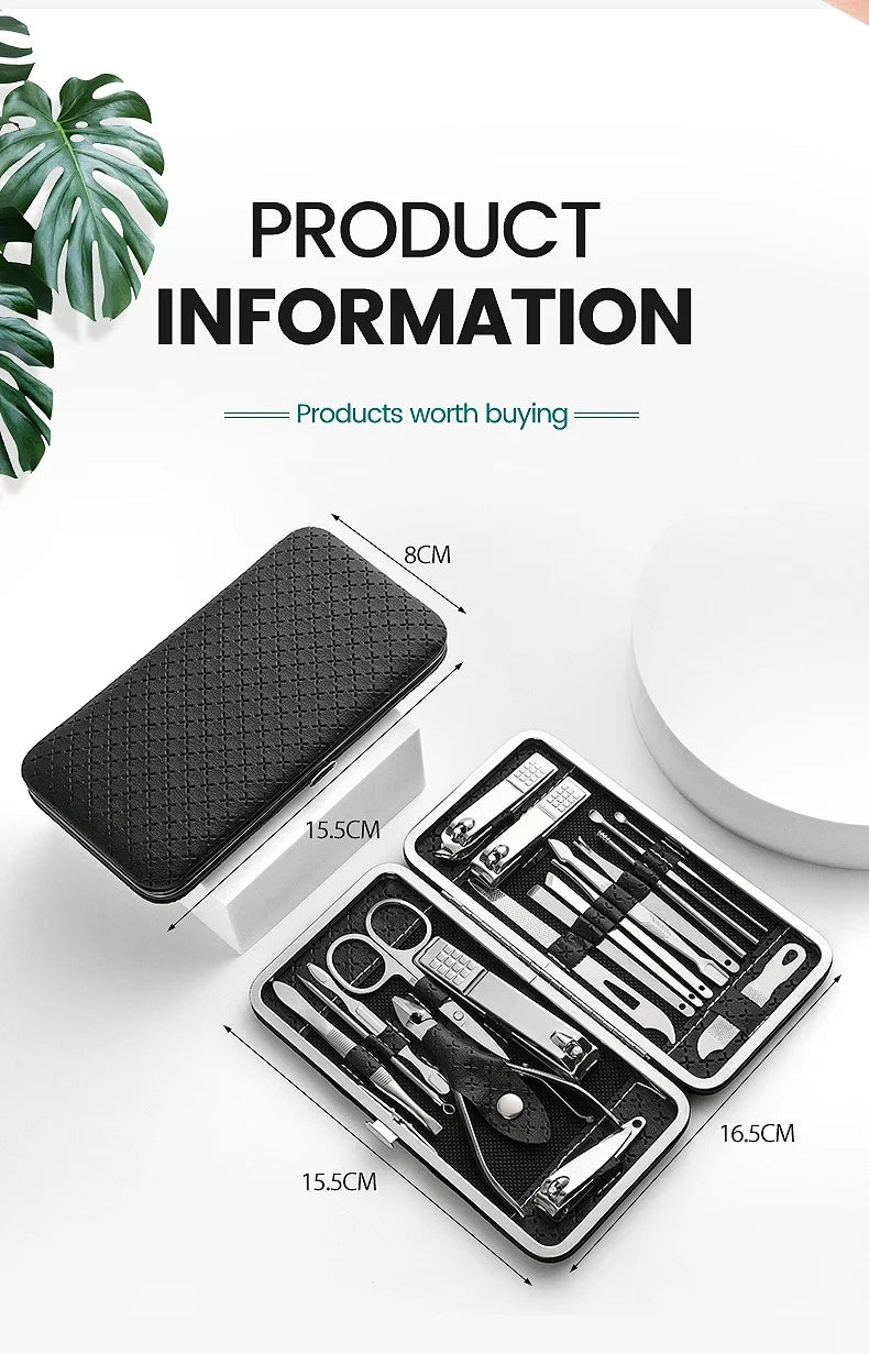 Kit complet de manucure et pédicure professionnel 19 pièces - Soin des ongles