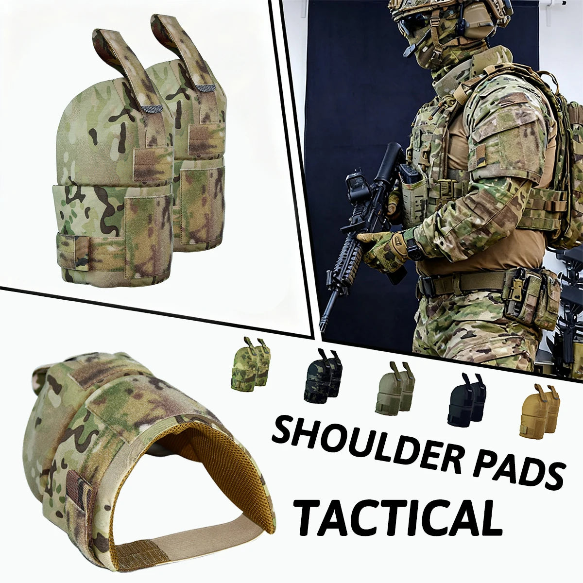 Épaulières tactiques, accessoires pour gilets militaires, équipement de chasse, protection extensible, amovible et réglable pour armes à air comprimé
