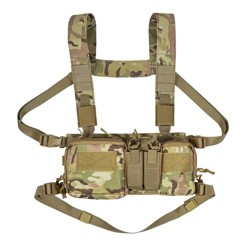 Tactical Chest Rig Vest - 500D Nylon Modular Gear for Airsoft & Hunting