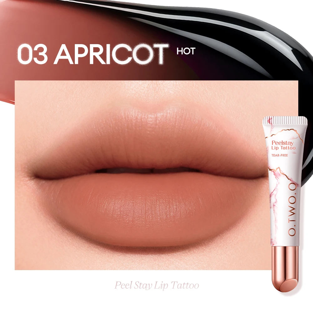 O.TWO.O Lip Stain Lip Tattoo Peel-off Highly Pigmented 48h Color-lock Waterproof Nourish Care Peel-off Lip Tint Lipstick Makeup