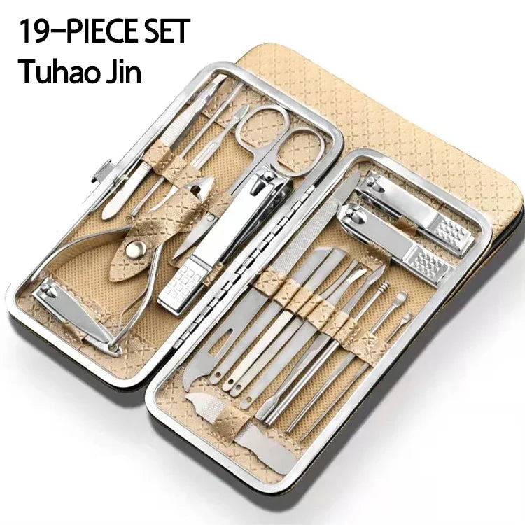 Kit complet de manucure et pédicure professionnel 19 pièces - Soin des ongles