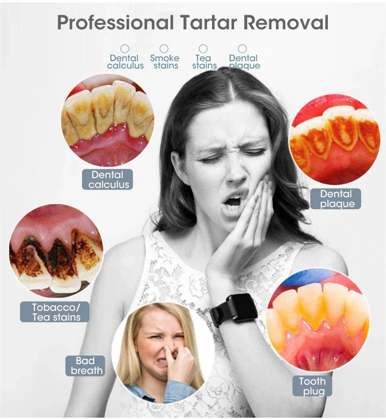 3 IN 1 Toothbrush Sonic Dental Teeth Whitening Kit Tooth Whitener Calculus Tartar Remover Tools Cleaner Stain Oral Care