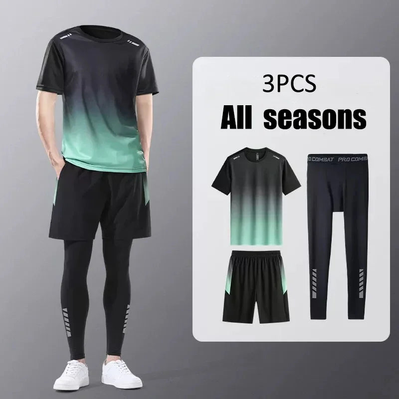 Sports suit for men, running quick-dry clothes, fitness clothes, badminton clothes, sports basketball training
