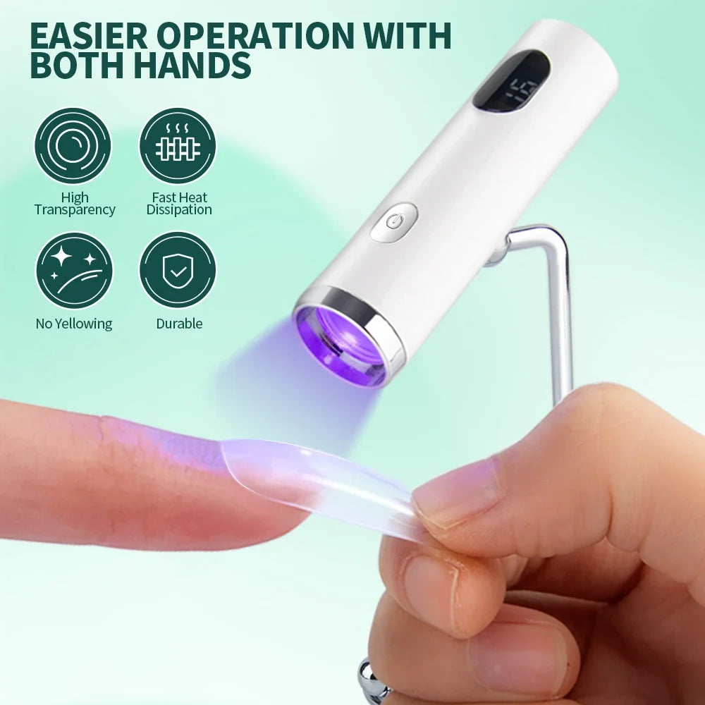 Lampe UV Nailpop avec support, mini lampe de séchage portable rechargeable pour vernis semi-permanent et gel. Séchage rapide.
