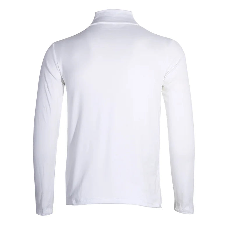 Men's High Neck T-Shirt - Fashion Solid Slim-Fit Long Sleeve Basic Tee