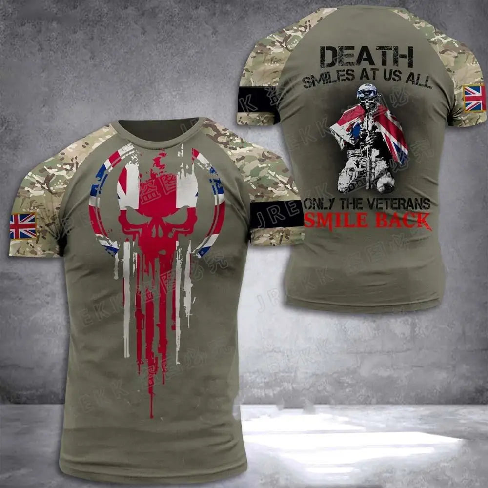 British Soldier Army Veteran T-Shirt - 3D Printed Camouflage Tee