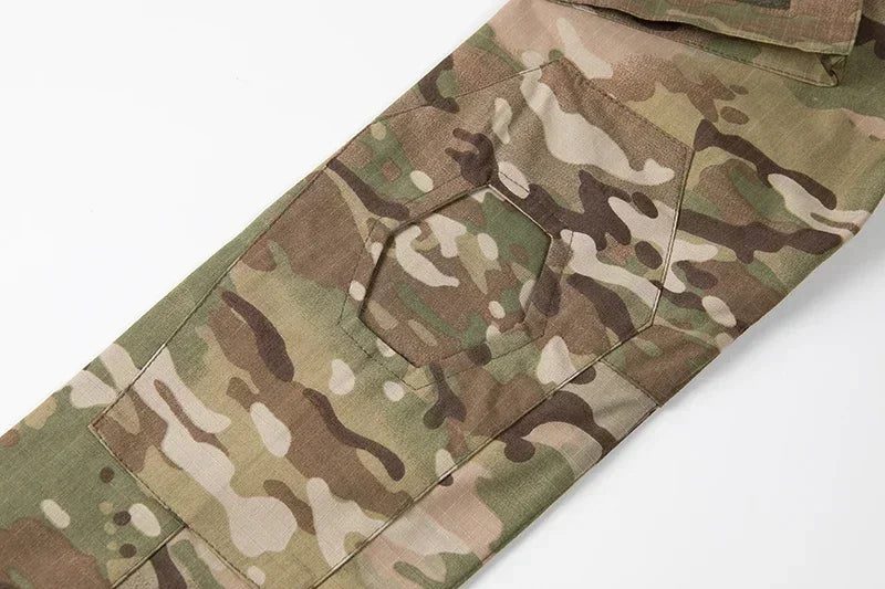 Tactical Airsoft Army Combat Shirt - Breathable CP Camo Zipper Tee