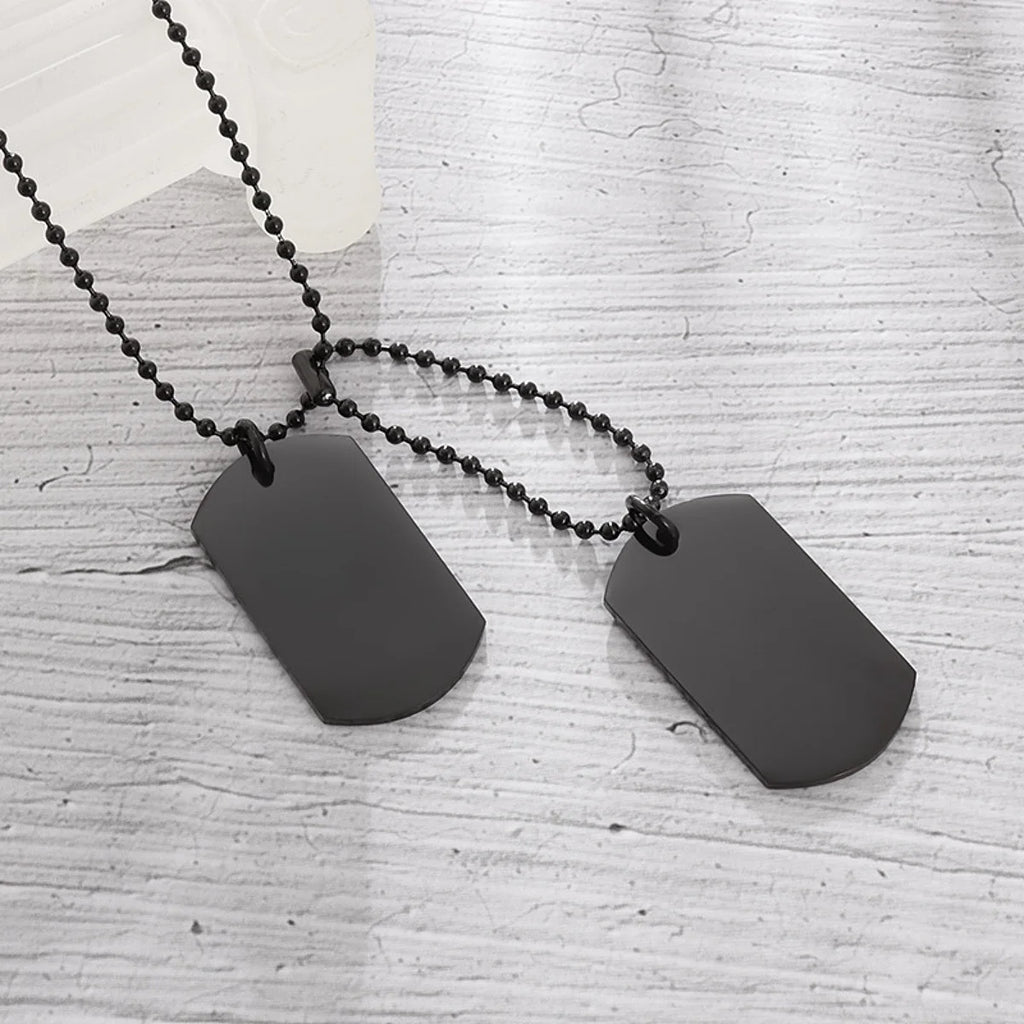 Collier avec plaque militaire - Acier inoxydable