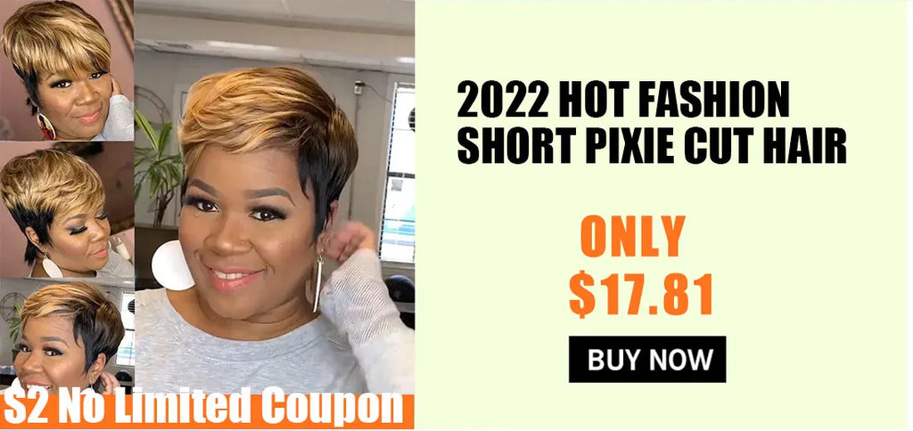 Perruque synthétique WIGERA Highlight, coupe pixie courte et lisse, style bob, mélange miel doré et noir, pour femme
