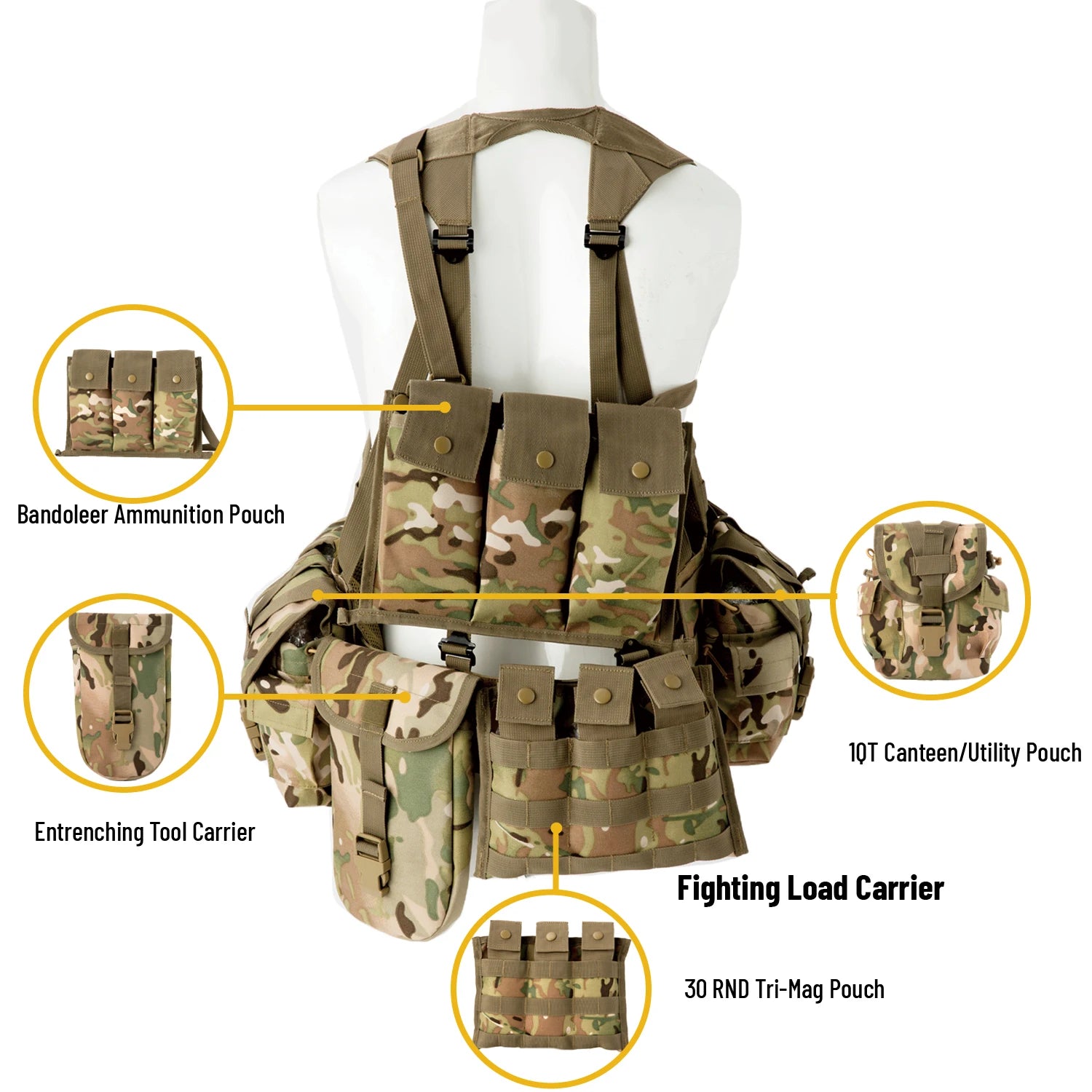Military MOLLE 2 Tactical Vest Complete Set