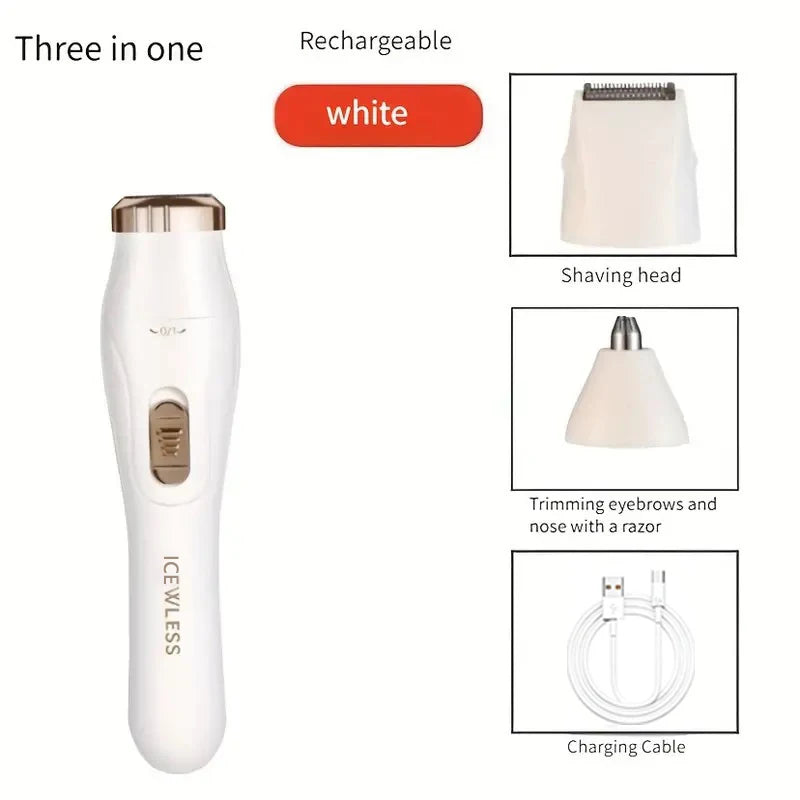 3-in-1 Electric Hair Removal Set - USB Rechargeable Trimmer for Nose, Body & Face
