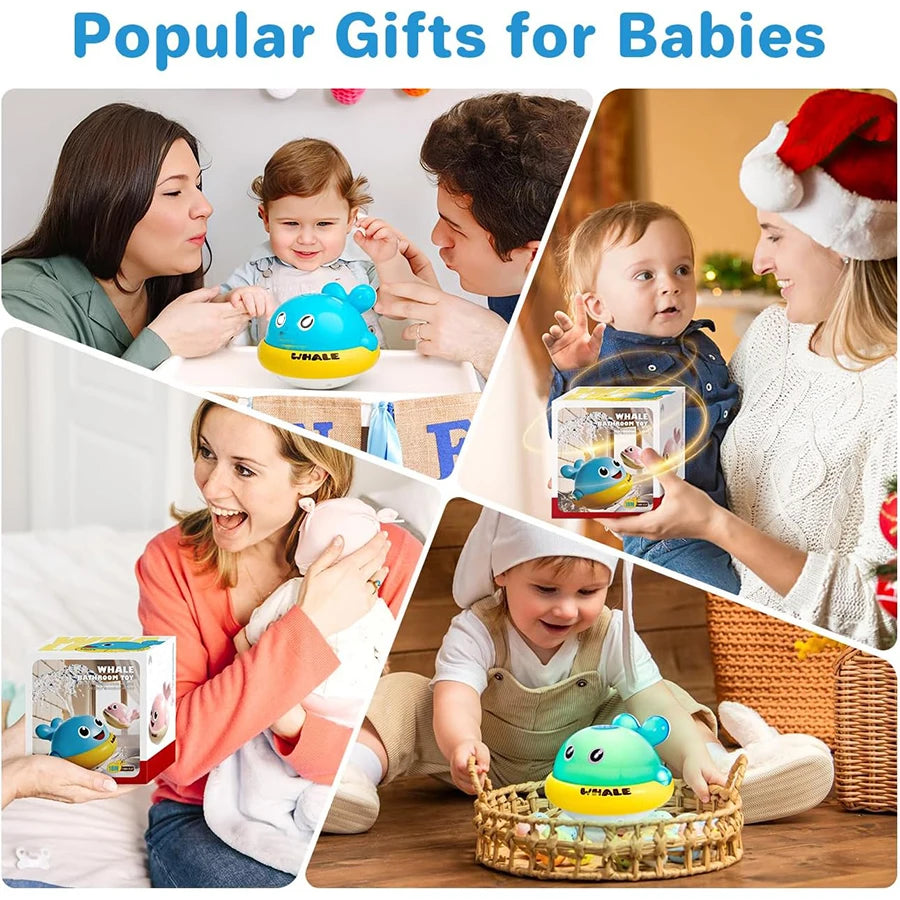 Jouets de bain pour bébés et jeunes enfants, jouets de bain lumineux en forme de baleine, table d'arrosage avec fontaine pour le bain, jouets pour nourrissons.