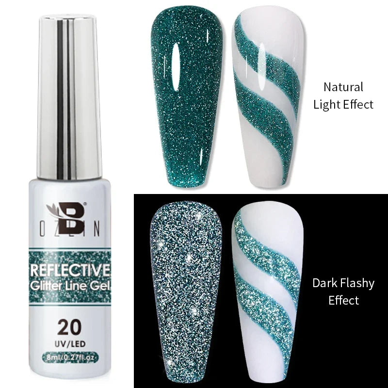 5ML Gold Silver Metallic Liner Paint Gel Polish Chrome Mirror Metal Effect Super Bright French UV LED Semi Permanent Nail Gel