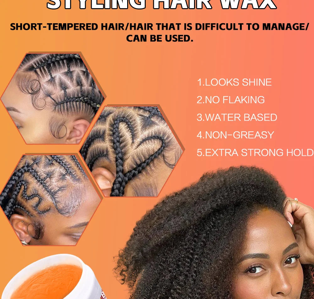 Men's Hair Wax for Styling - Strong Hold, Moisturizing, Light Scent, Retro Look - Hair Styling Product