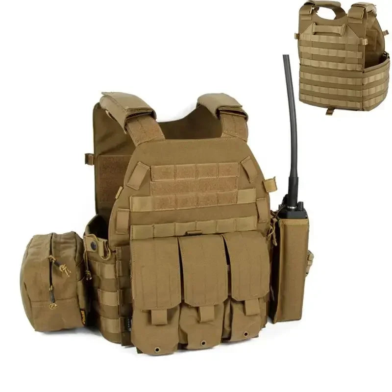 6094 Military Combat Army Wargame VestNylon Pouch Molle Gear Tactical Vest Body Armor Hunting Plate Carrier Airsoft Accessories