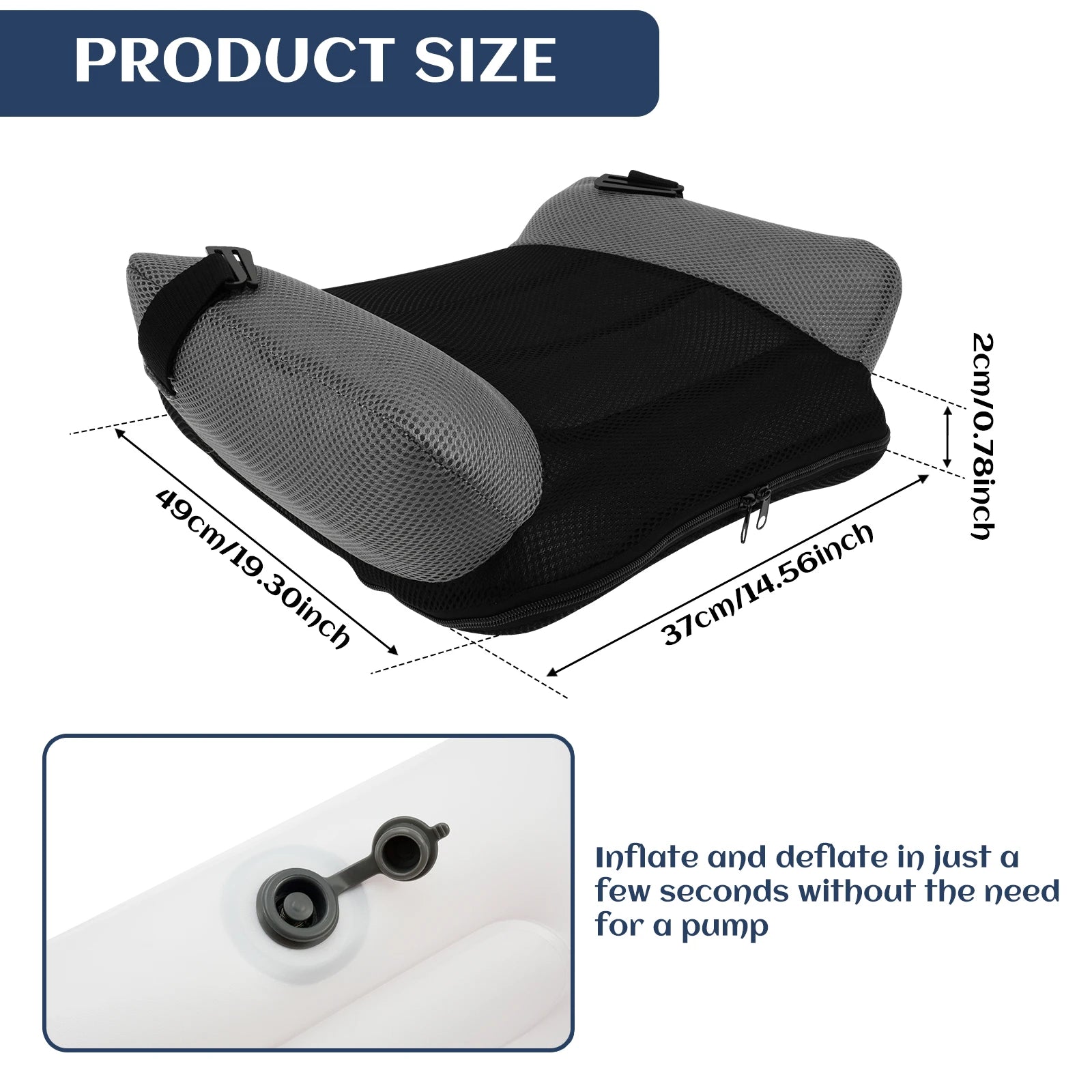 Kids Booster Seat Portable PVC Comfort Child Car Cushion Inflatable Travel Backless Space Saving Easy Fold With Bag