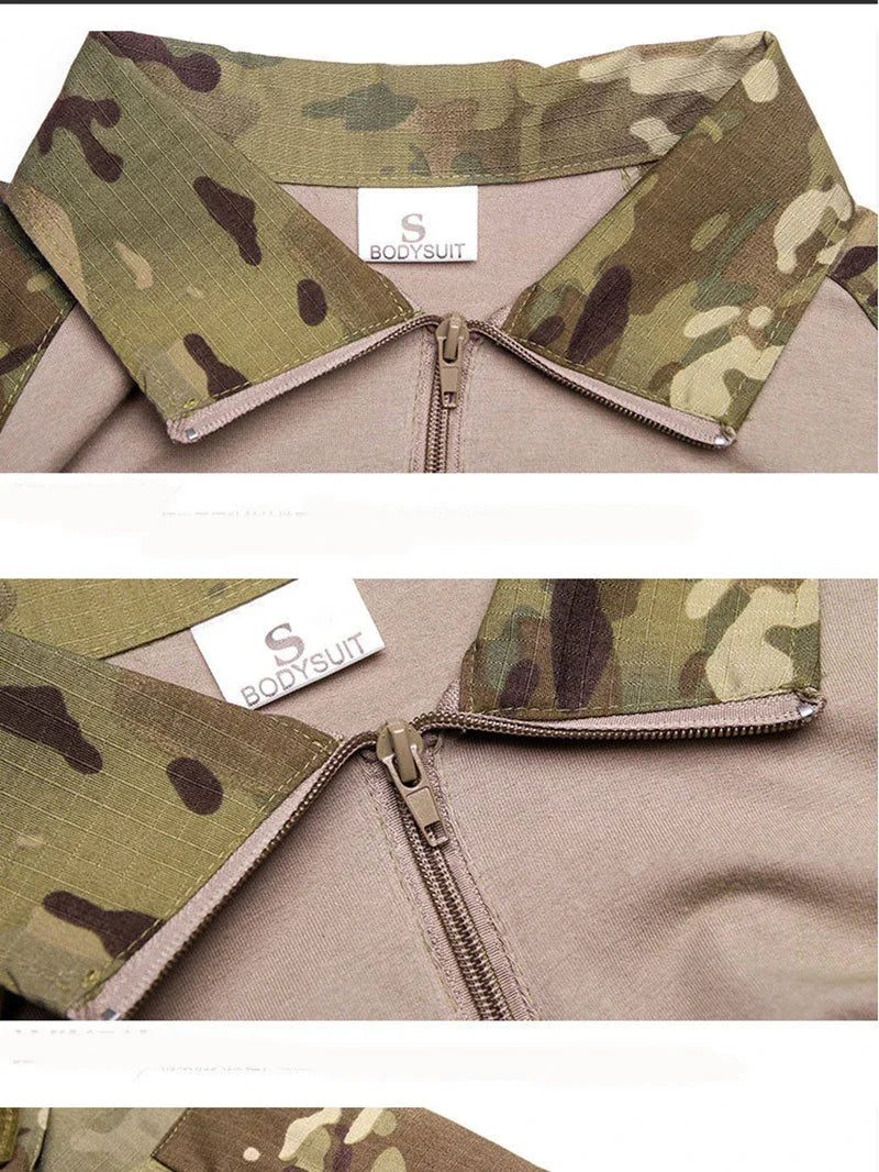 Outdoor Tactical Hiking Long Sleeve Shirt - Camouflage Combat Tee