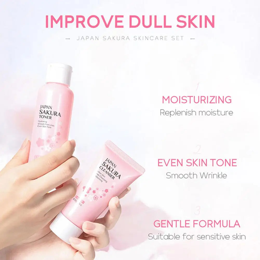 Sakura Skin Care Set - Complete Cleansing & Moisturizing Collection
