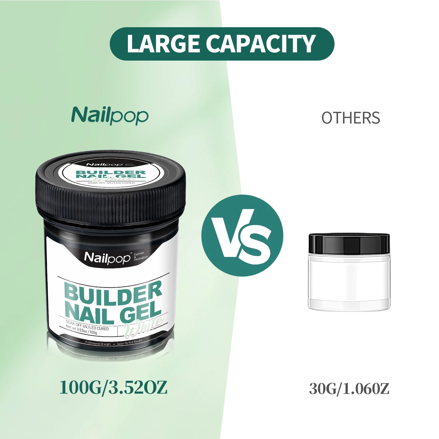 Nailpop Gel Dur Lisse et Laitonné 30/100g Gel UV pour Ongles, Extension Rapide, Longue Tenue, Gel de Construction, Manucure Nail Art