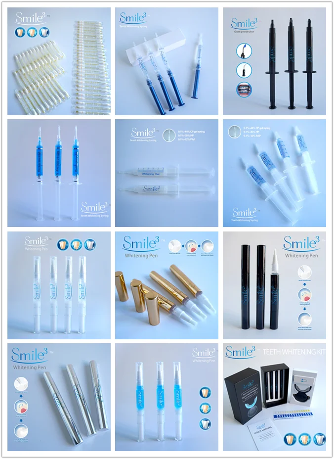 3PCS Professional 5ml Dual syringe Teeth Whitening Gel Syringes 35%HP Teeth Whitening pen gel for clinic