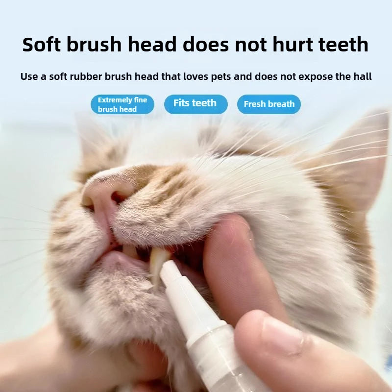 Pet Toothbrush Pen Teeth Cleaning Tool Breath Removing Dental Calculus Toothpaste Integrated Cat Dog Universal Pet Toothbrush