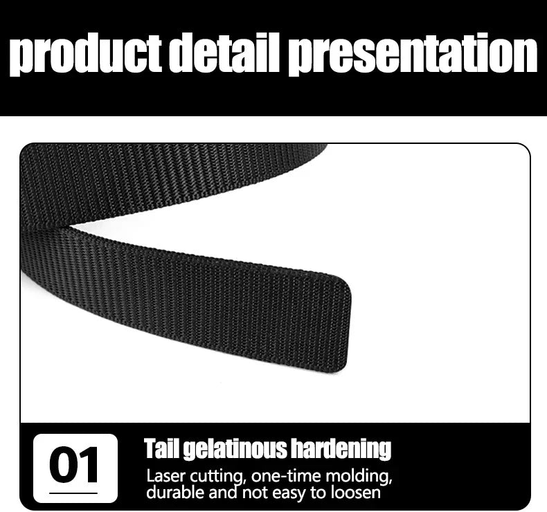 Ceinture tactique unisexe de style militaire pour le travail, la randonnée et les travaux de précision. Ceinture porte-arme avec boucle métallique robuste à dégagement rapide.