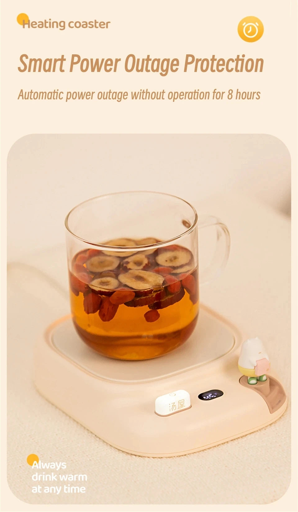 25W Coffee Mug Warmer Cup Heater Electric Hot Plate 4 Temperature Settings Warmer Cup Coaster for Tea Milk Water Heating Pad