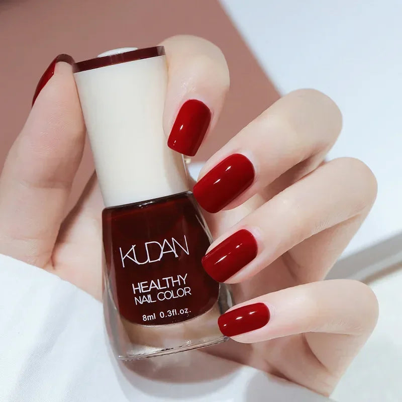 Vernis à ongles sans lampe UV, blanc à fines paillettes, sans cuisson, sans décollement, base huileuse transparente et brillante, couleur nude