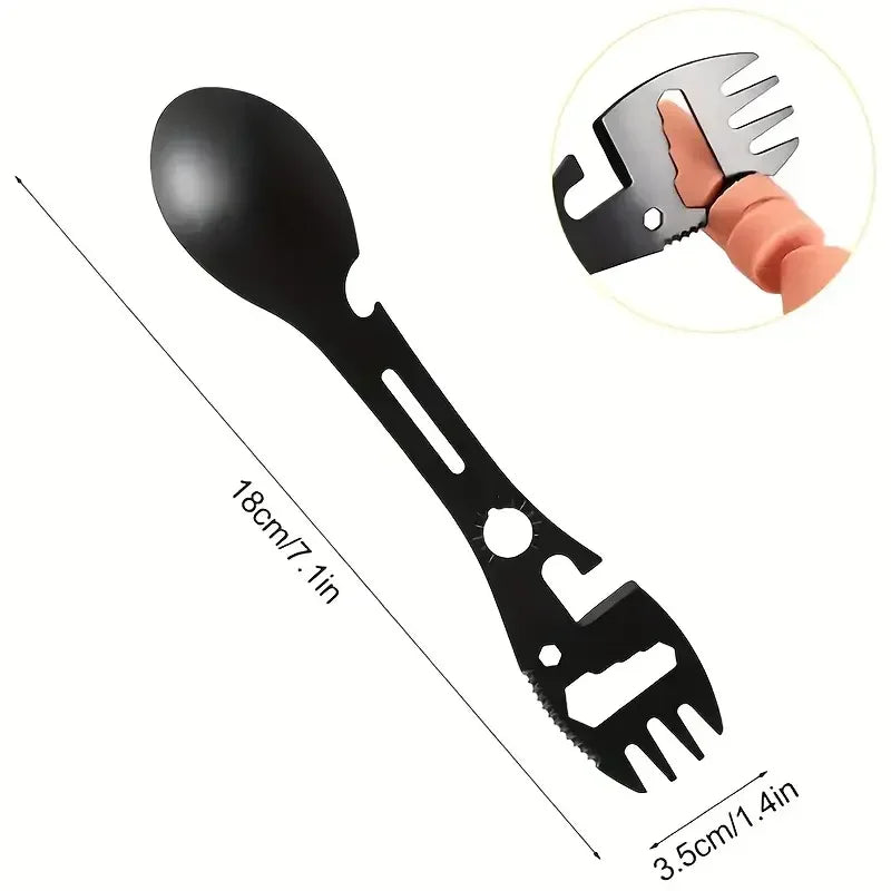 5-in-1 Survival EDC Multi-Tool - Camping Utensil Kit with Bottle Opener