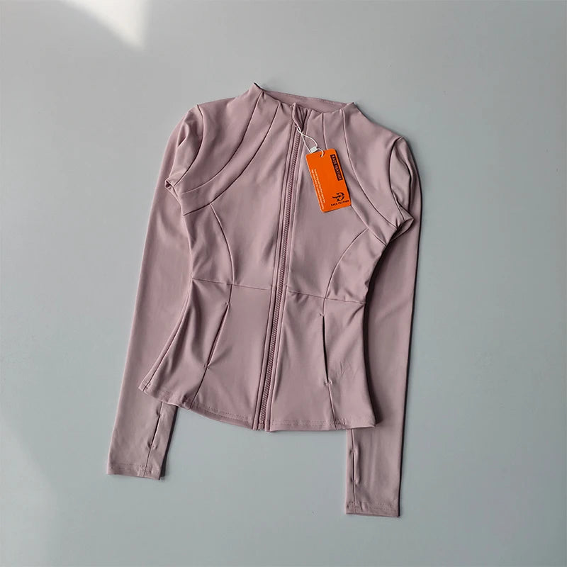 Sports Coat, Women's Autumn and Winter Slim Fit, Professional Quick Drying Clothes Slimming Sports Long Sleeved Prati Yoga Top