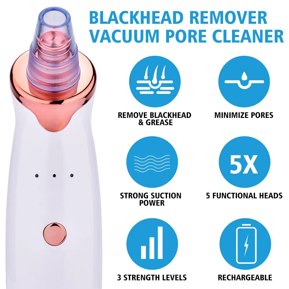 Multifunction Blackhead Remover - 5 Probes Acne Suction Tool