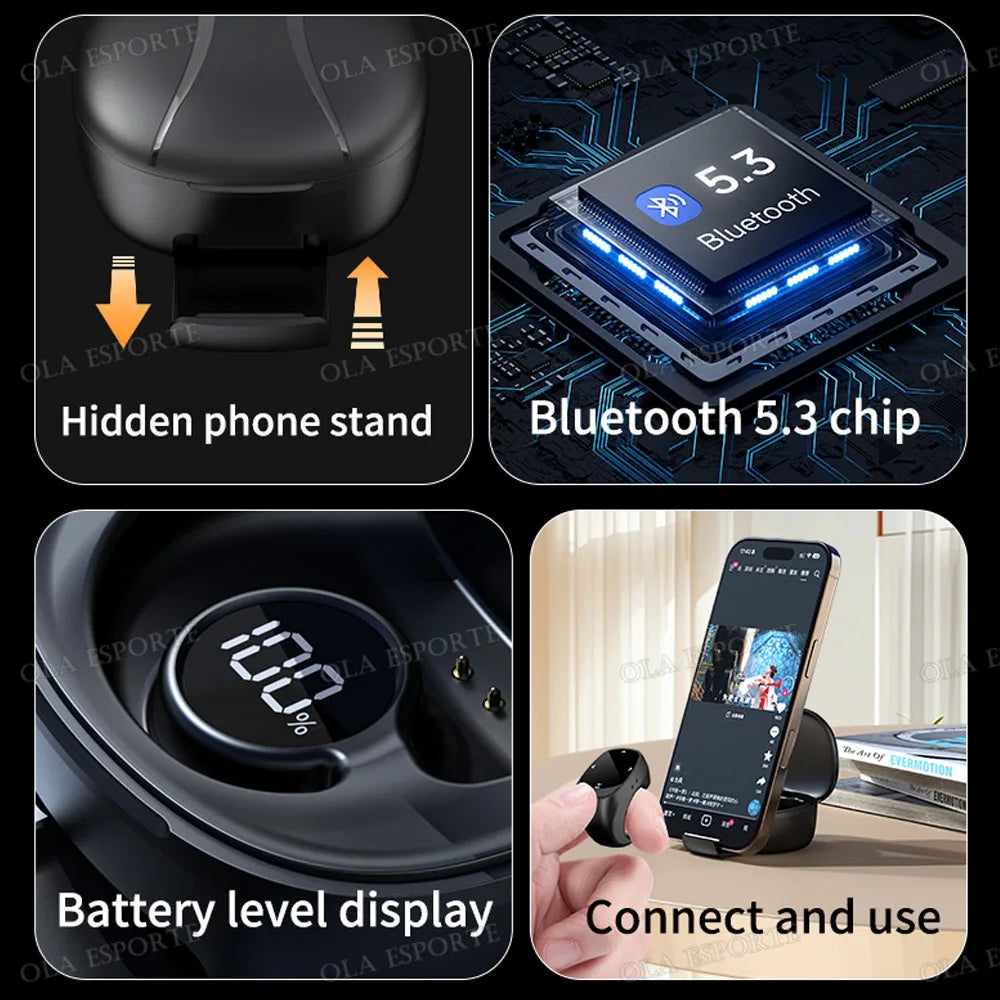 New Smart Ring Multi-Functional Rings Remote Control 5.3 BT Page Scrolling Video Flipping Auto-Like, Take Photos For Smartphones