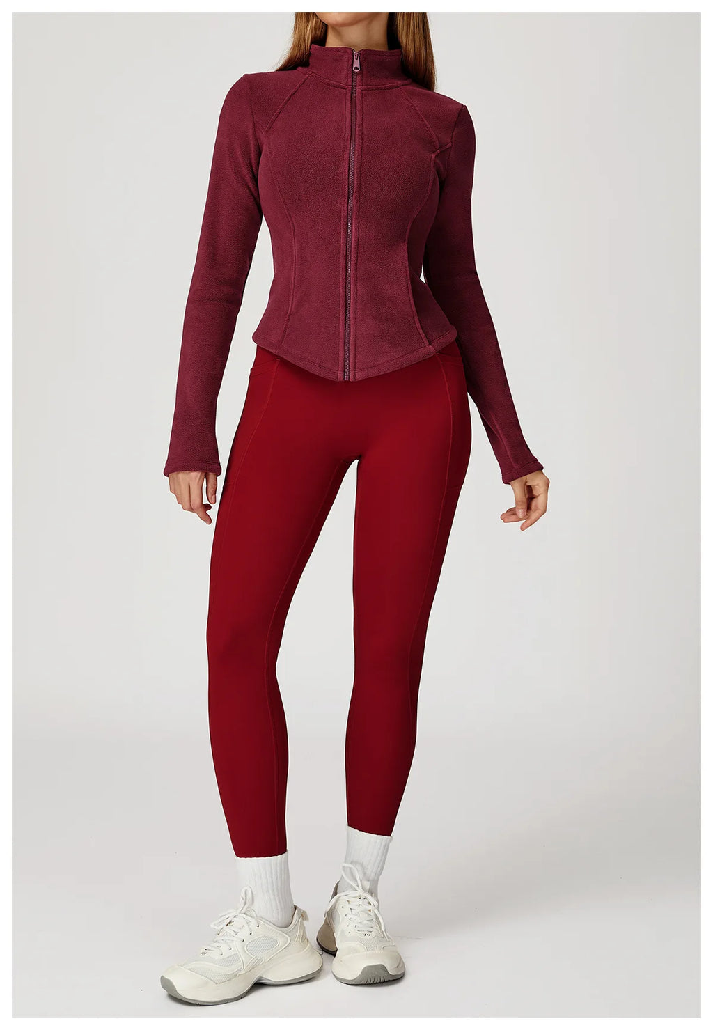 Sports Jacket Long Sleeve Women Zip Fitness Yoga Shirt Winter Warm Gym Top Activewear Running Coats Workout Clothes For Cycling