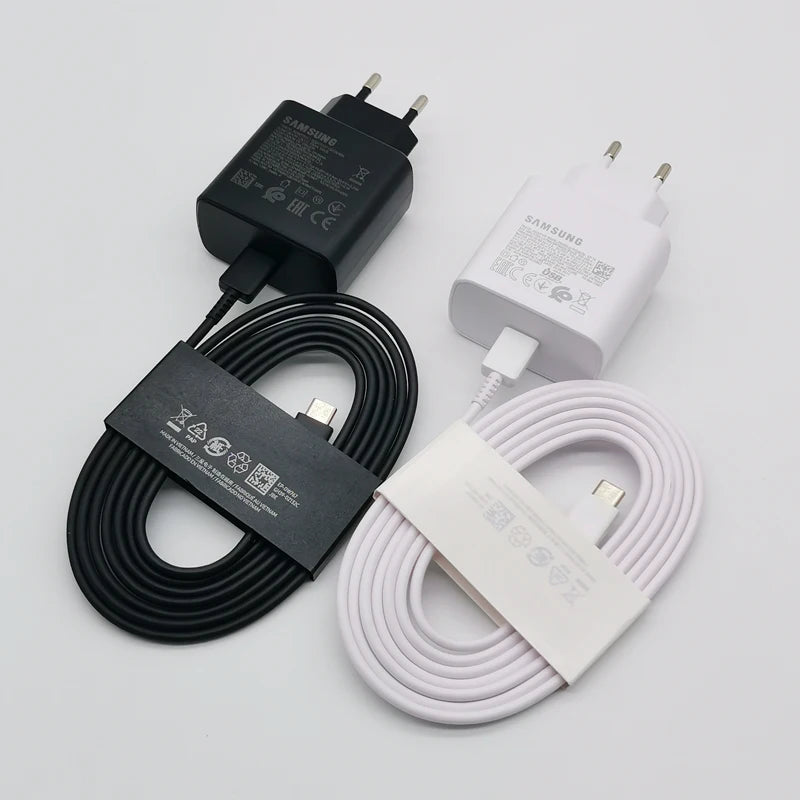 Chargeur Samsung 45 W à charge ultra rapide, adaptateur de charge rapide de 1,8 m de type C pour Galaxy S24, S23, S22, S21, S20, Note 20 Ultra, 10, Z Flip, Fold 6, 5, 4, 3 et 2