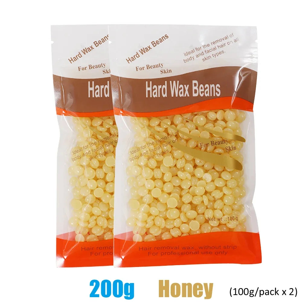 200ML Waxing Kit - Women Men Hard Wax Melt Warmer Kit for Hair Removal-Suitable for Full Body Hair Removal on Sensitive Skin