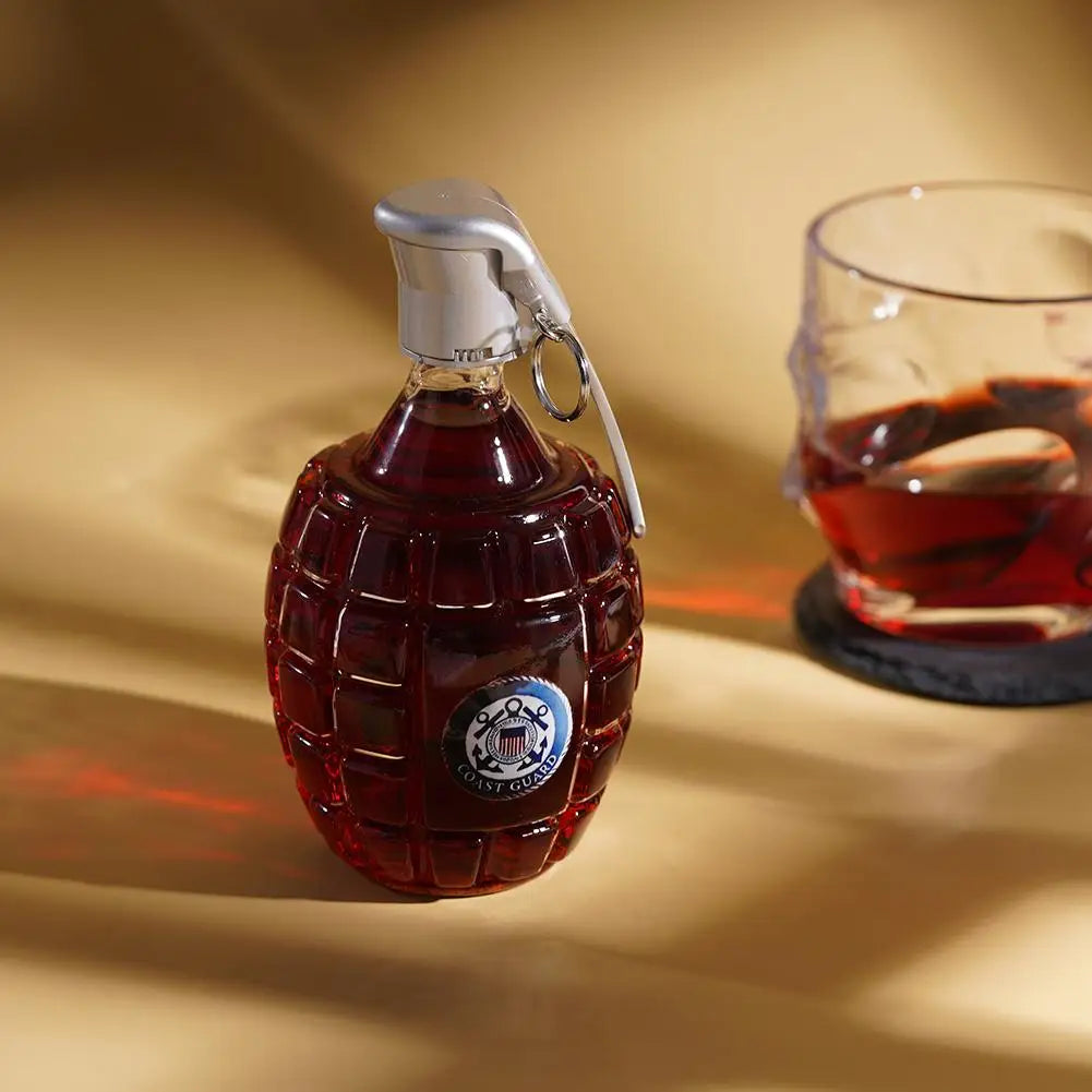 Military Hand Whiskey Bottle Grenade Engraved Liquor Bottle Sealed Whiskey Jar Storage Unique Gift For Men Bar Office Home