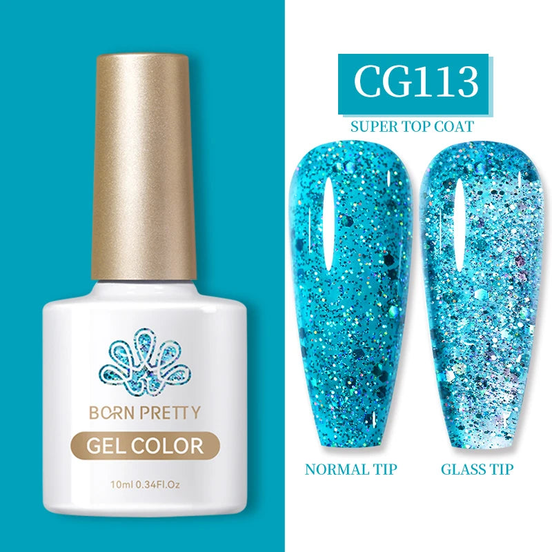 Vernis à ongles gel BORN PRETTY 10 ml, 130 couleurs, semi-permanent, semi-dissolvable, UV, base et top coat.