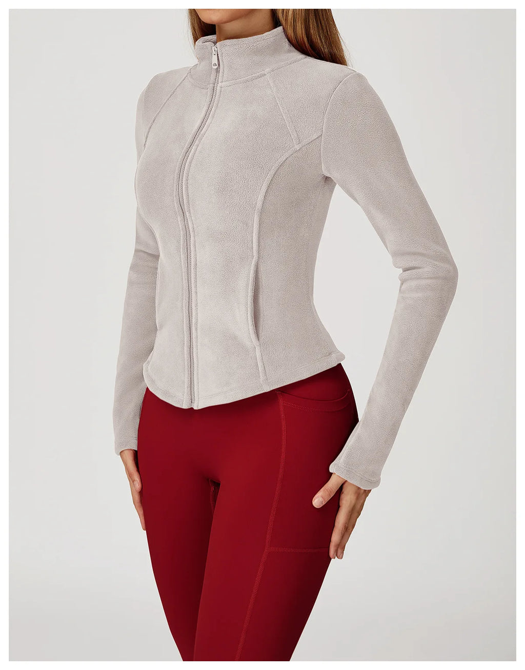 Sports Jacket Long Sleeve Women Zip Fitness Yoga Shirt Winter Warm Gym Top Activewear Running Coats Workout Clothes For Cycling