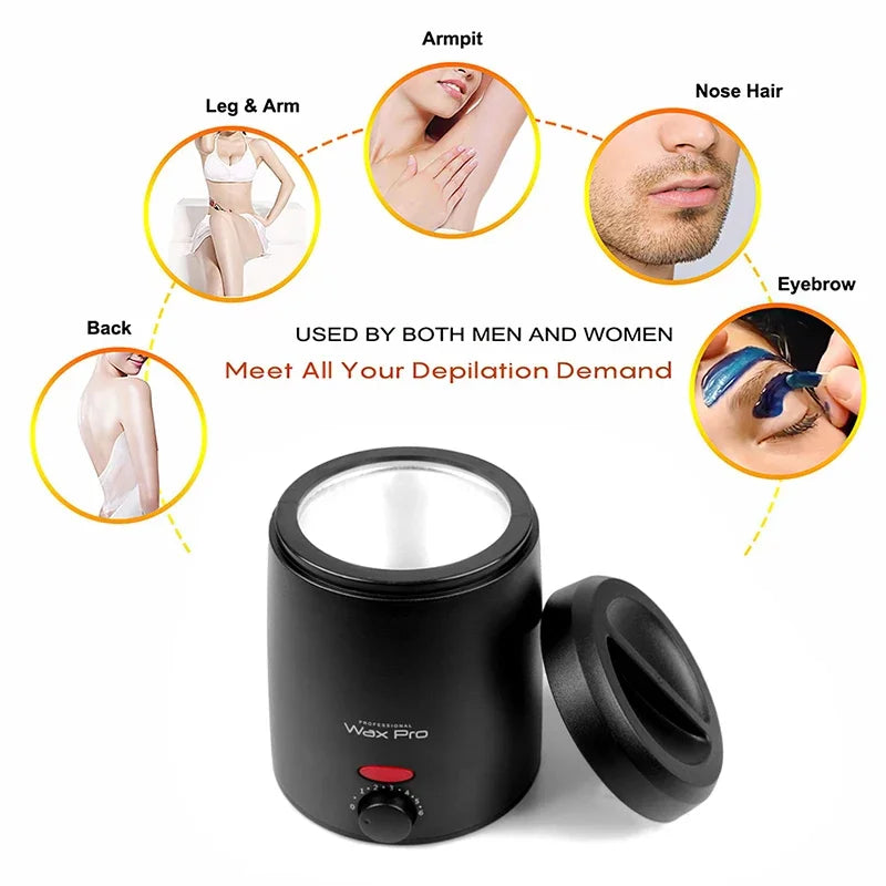 200ML Waxing Kit - Women Men Hard Wax Melt Warmer Kit for Hair Removal-Suitable for Full Body Hair Removal on Sensitive Skin