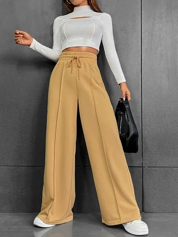 Sports pants for women in autumn 2023, new straight tube loose fitting sanitary pants, wide leg pants, outdoor dance casual pant