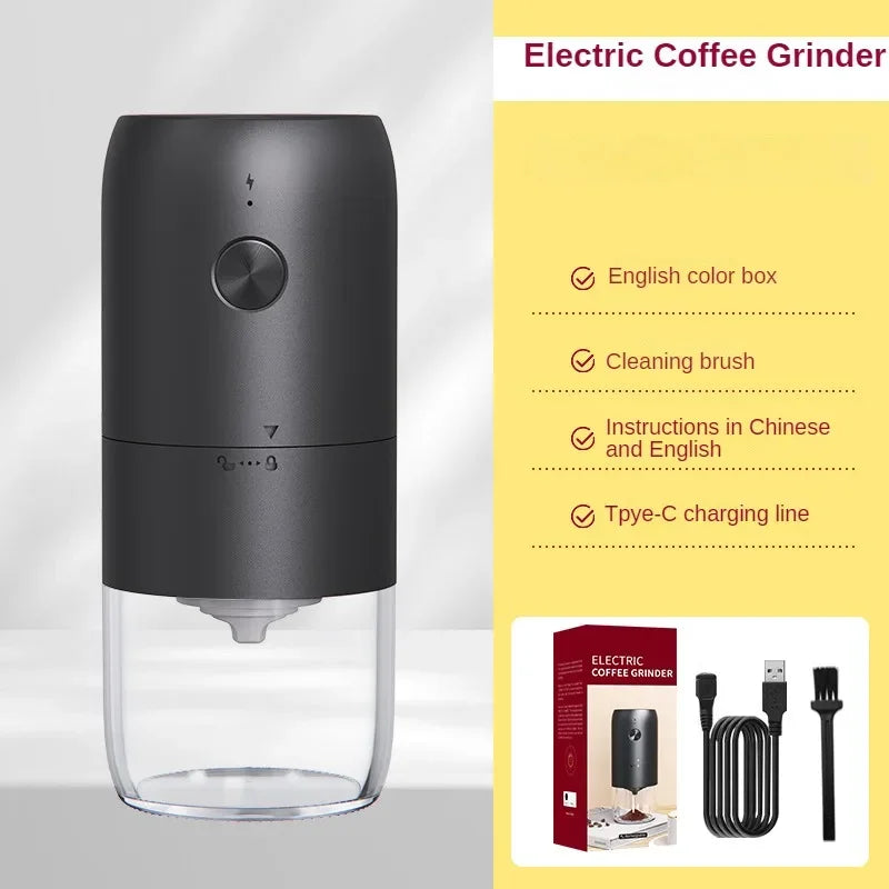 High-Power Electric Coffee Grinder TYPE C USB Charging Grinding Core Household Coffee Beans Grinder Home Appliance Kitchen Tools