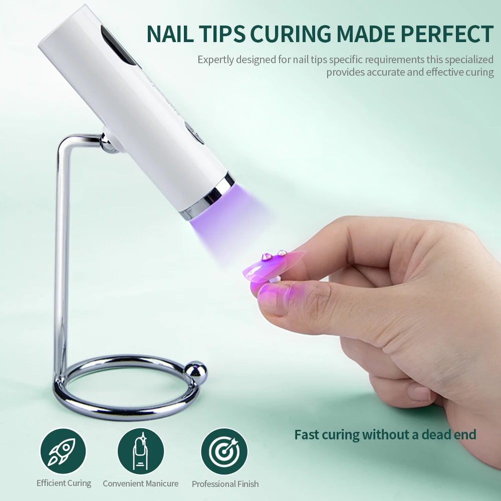 Lampe UV Nailpop avec support, mini lampe de séchage portable rechargeable pour vernis semi-permanent et gel. Séchage rapide.
