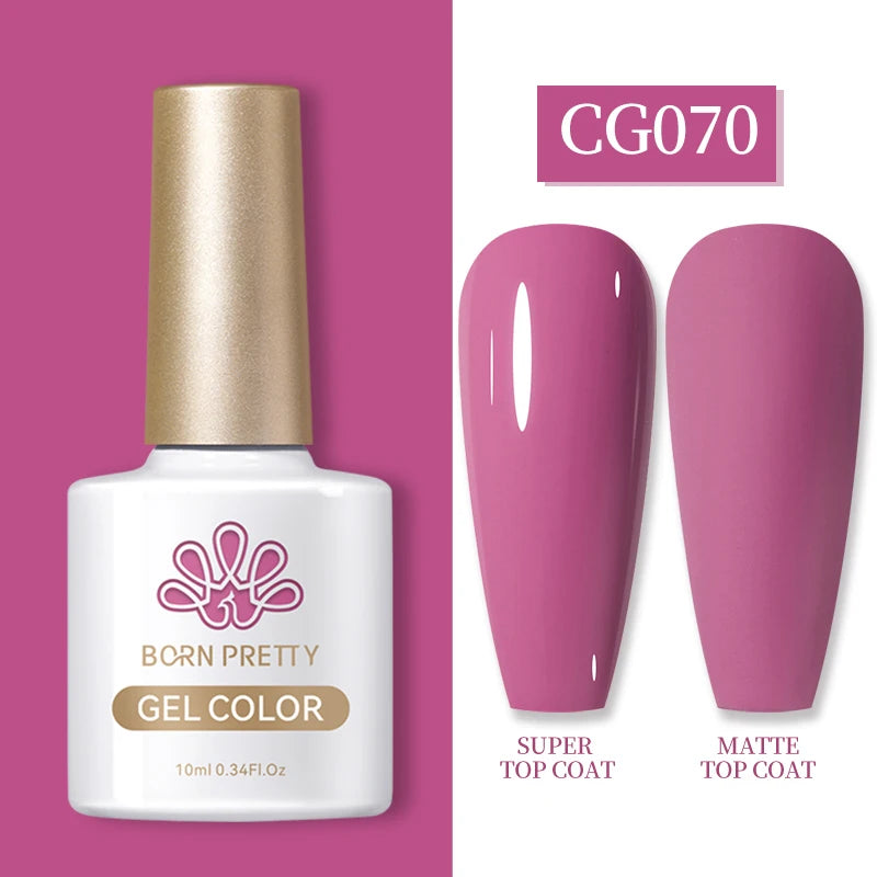 Vernis à ongles gel BORN PRETTY 10 ml, 130 couleurs, semi-permanent, semi-dissolvable, UV, base et top coat.