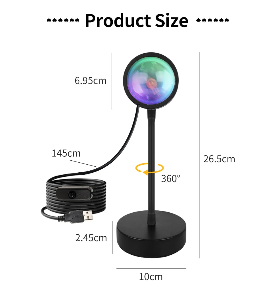 Lampe de nuit LED Tuya Smart Sunset, projecteur à distance USB RGB avec application Smart Life, idéale pour la décoration de chambre, la photographie, les fêtes et les naissances. Parfaite pour la décoration de chambre, les photos et les événements.