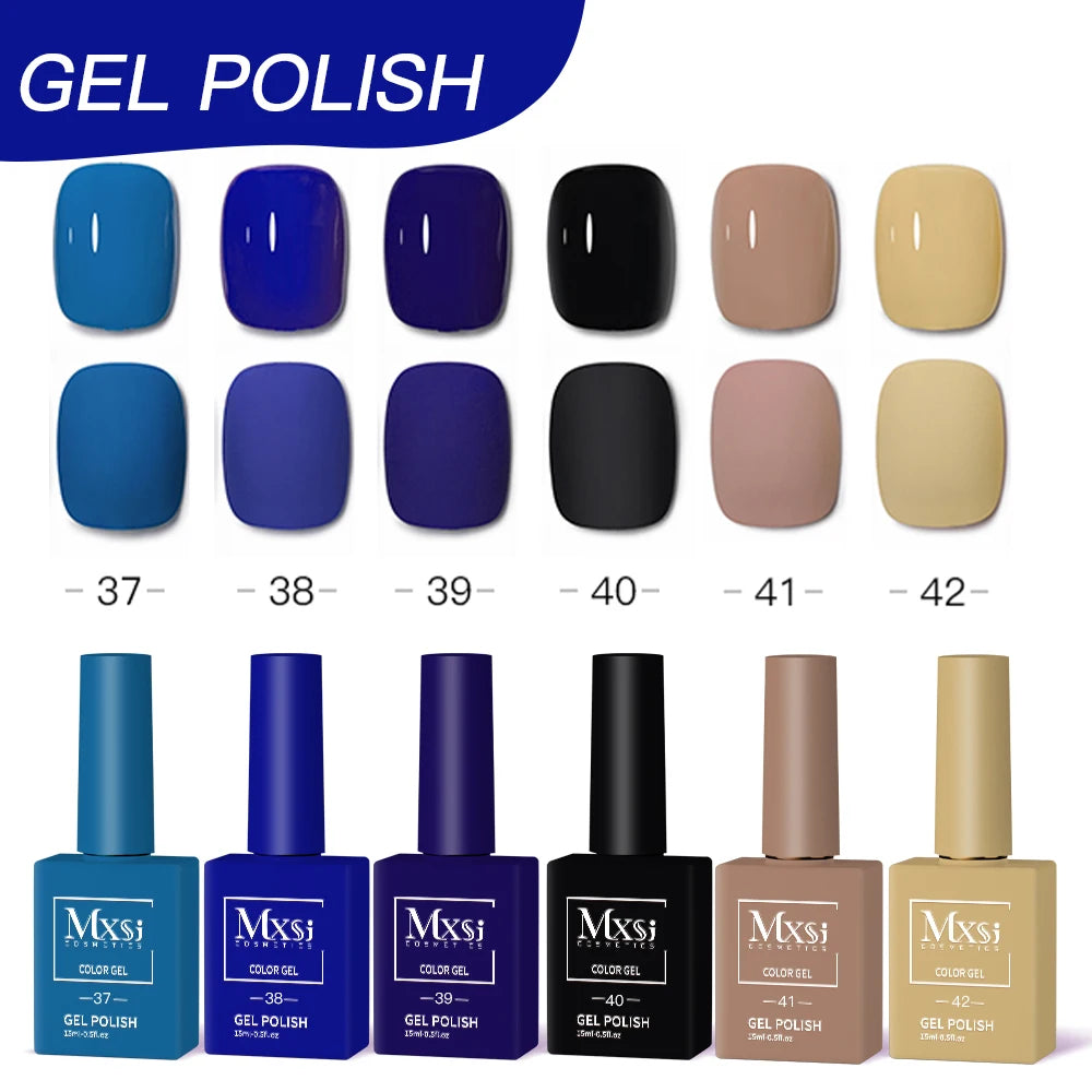 6-Piece UV LED Gel Polish Set - Semi-Permanent Nail Art Kit (15ml)