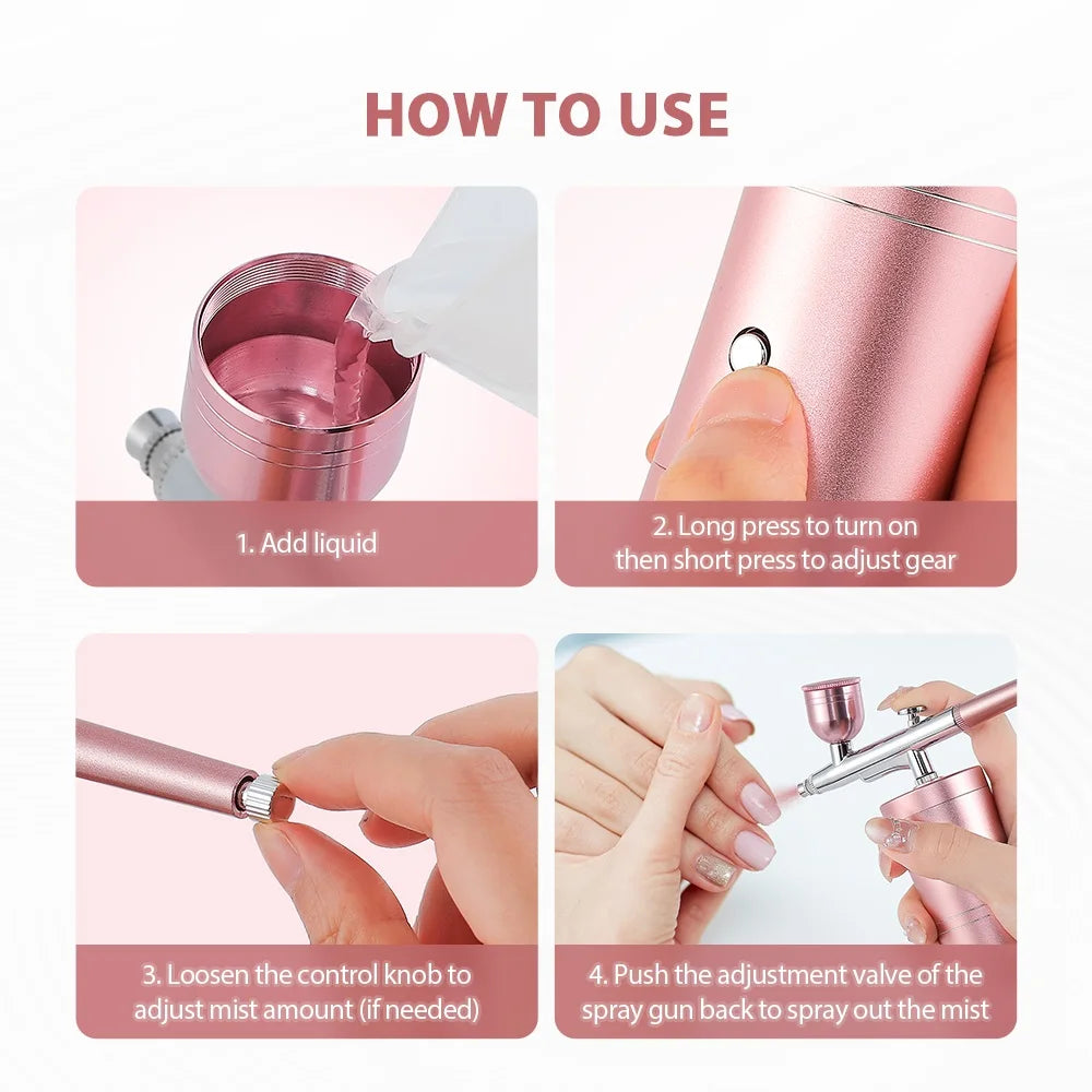 Airbrush Nail Art Painting Kit Mini Airbrush for Nail Art Cake Painting Portable Hand Sprayer Gun Airbrush Nail