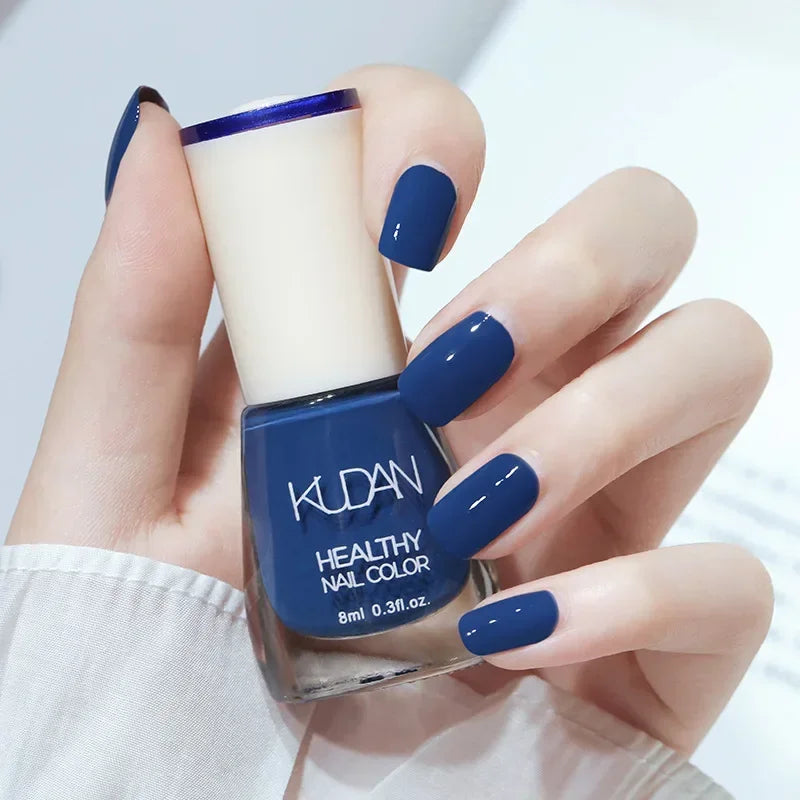 Vernis à ongles sans lampe UV, blanc à fines paillettes, sans cuisson, sans décollement, base huileuse transparente et brillante, couleur nude
