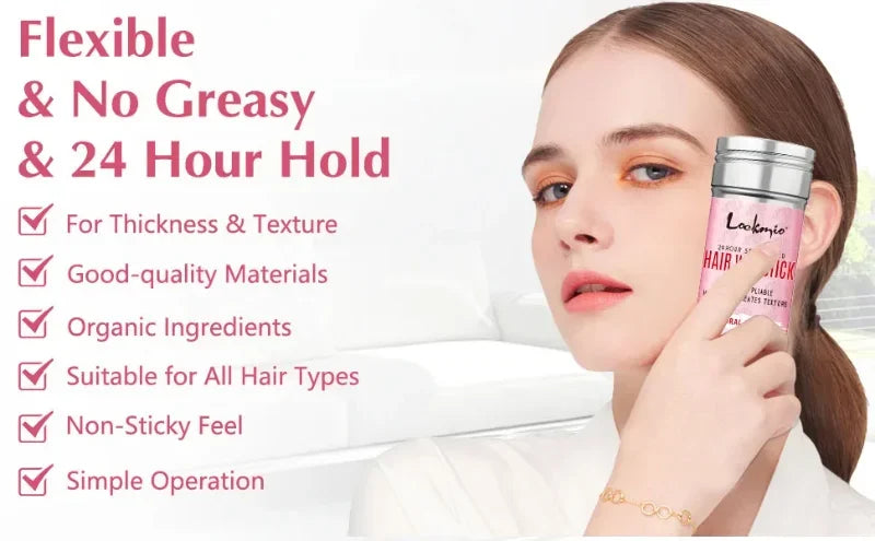 Professional Styling Wax Kit for Women,Smoothing, Broken Back Hair Mud, Anti-frizz Pomade,Messy Hairs Control Wax Rod