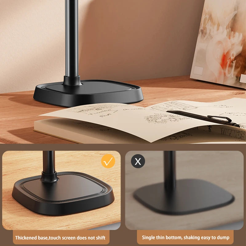 Cell Phone Stand Desk Phone Holder Height Angle Adjustable Aluminum Alloy Universal Phone Stand Office for iPhone 15Pro Max Plus