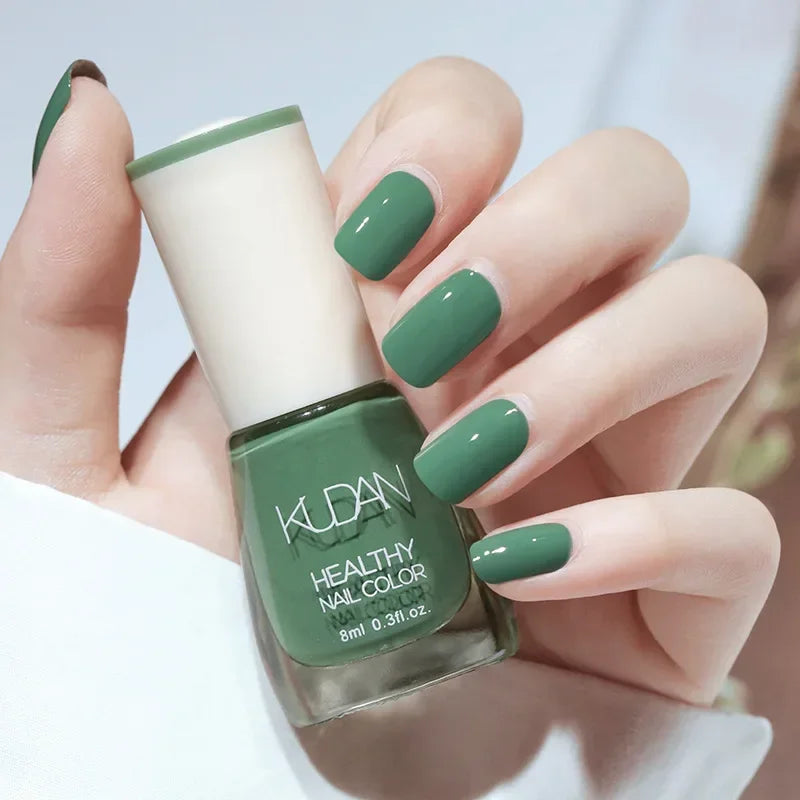 Vernis à ongles sans lampe UV, blanc à fines paillettes, sans cuisson, sans décollement, base huileuse transparente et brillante, couleur nude